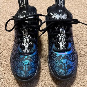 Puma Kids Black Iridescent Blue Graphic High-Top Sneakers